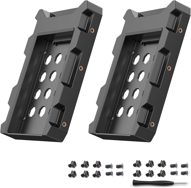 EJAY 2.5 to 3.5 Hard Drive Adapter for SSD/HDD, SATA III Mounting Bracket with with Cooling Vents, Fits 7/9.5/12.5mm Hard Drives, 2 Packs - Image 1